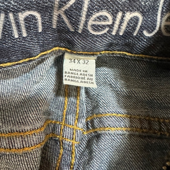 Calvin Klein Men's Jeans Dark Blue Straight 34 X 32 Like New - Picture 5 of 8